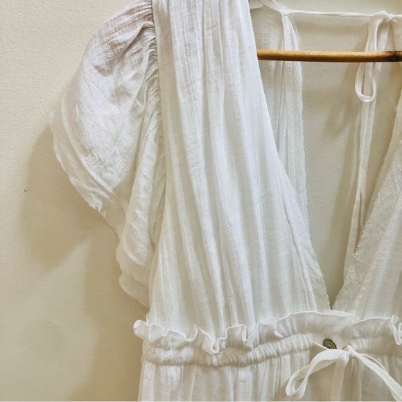 Flowy White Short Sleeve Maxi Dress NWT - Picture 5 of 8